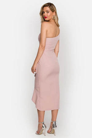 One shoulder dress with a frill